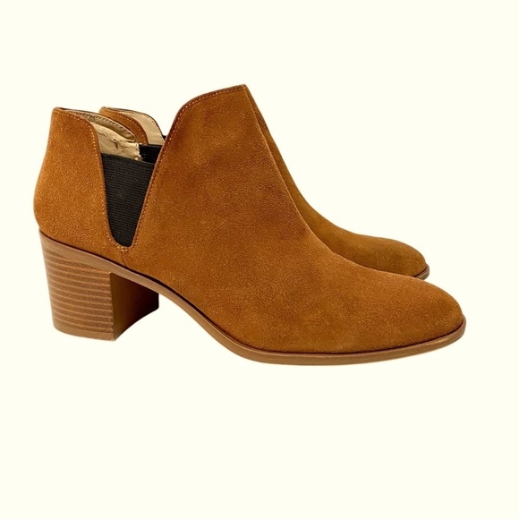 ZARA Basic Collection Brown Slip-on Suede Ankle Booties Size US 8.5 EU 39 - Picture 1 of 12